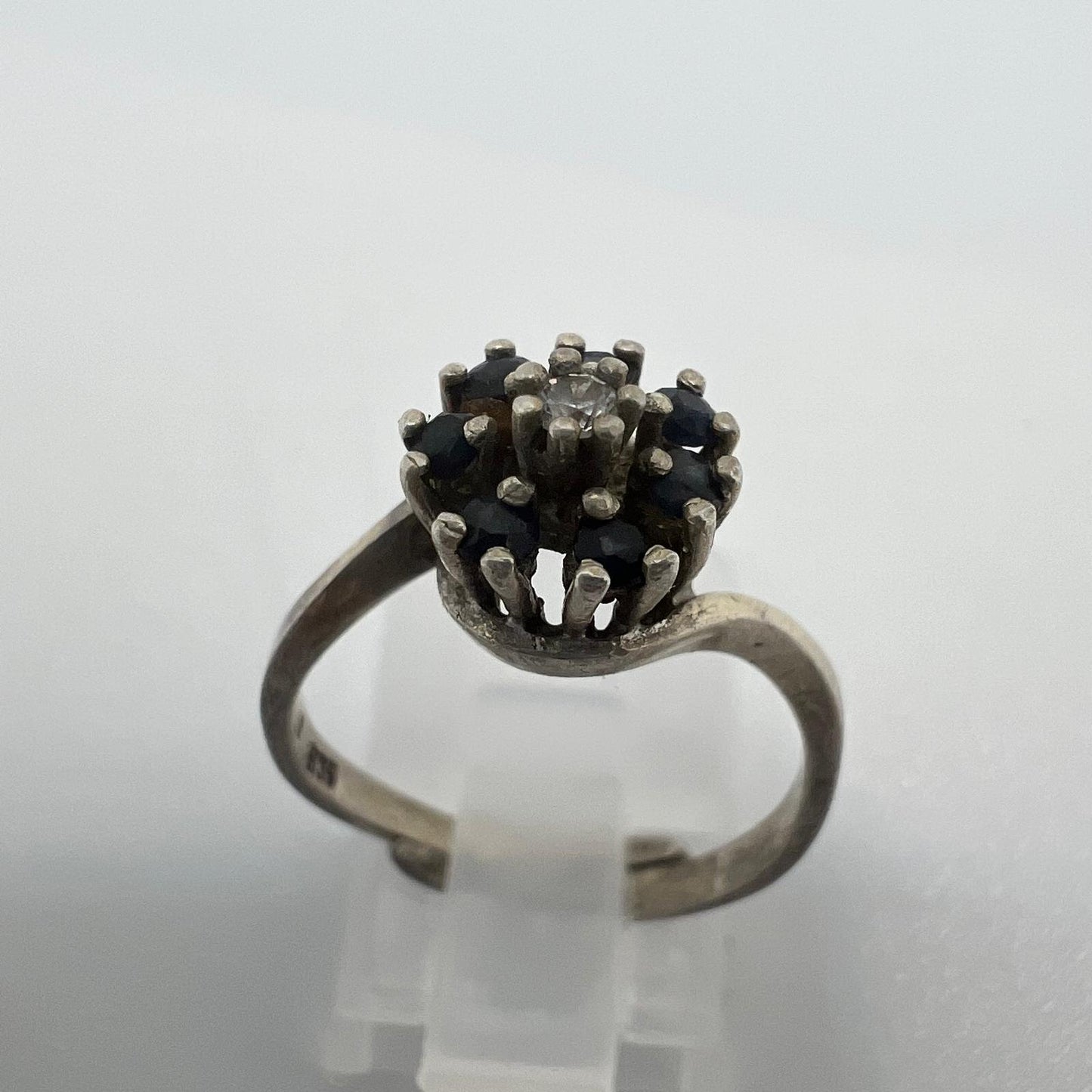 835 Silber Ring mit Onyx Diamant