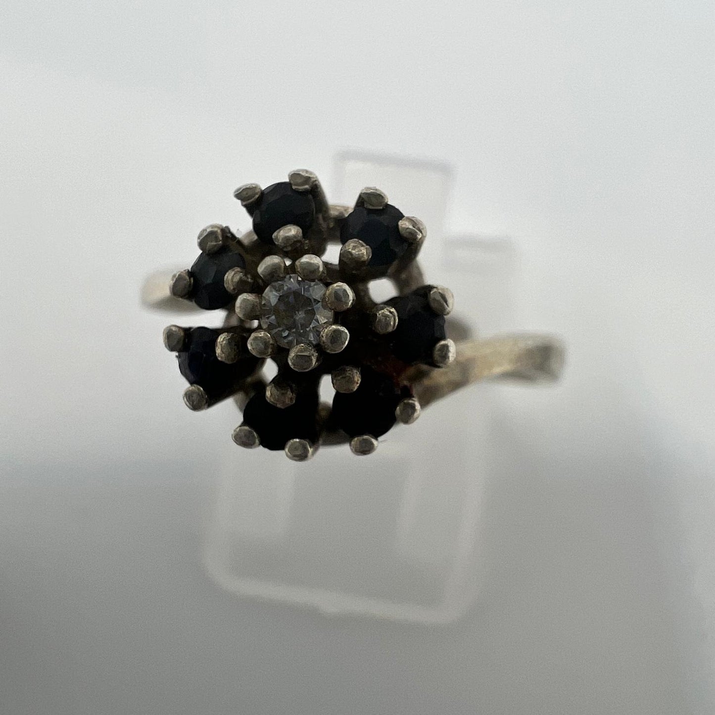 835 Silber Ring mit Onyx Diamant