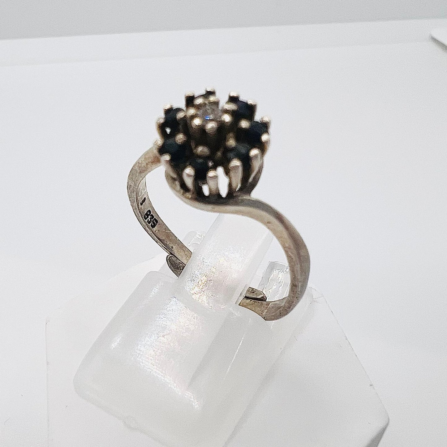 835 Silber Ring mit Onyx Diamant