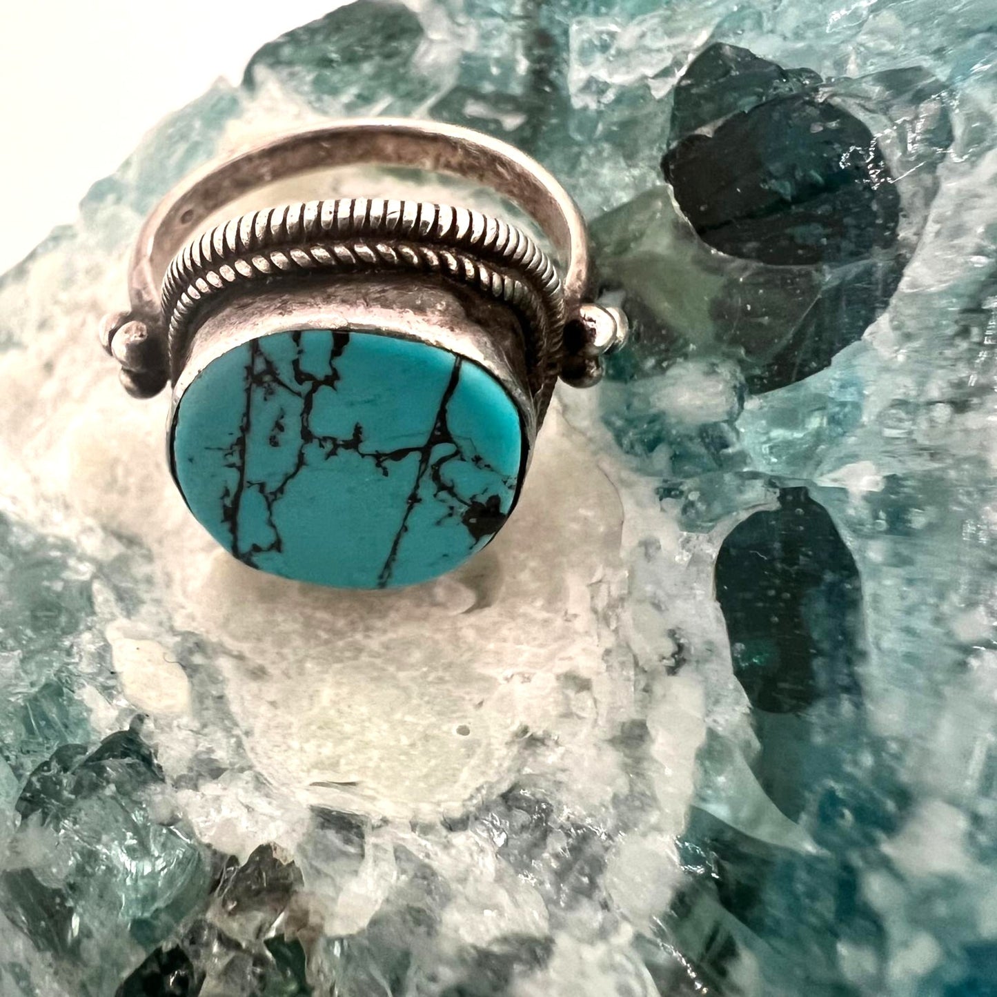 Vintage 925 Silber Ring mit Türkis – Handgefertigt & Einzigartig