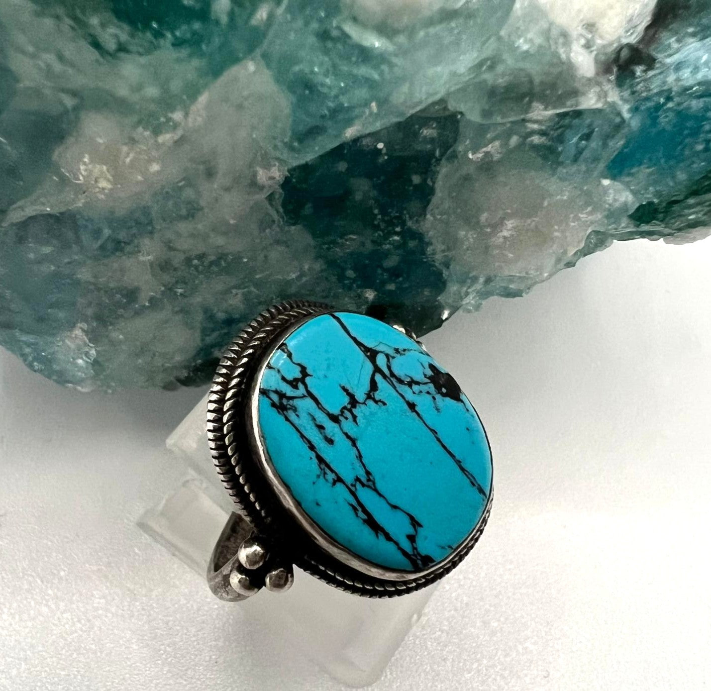 Vintage 925 Silber Ring mit Türkis – Handgefertigt & Einzigartig