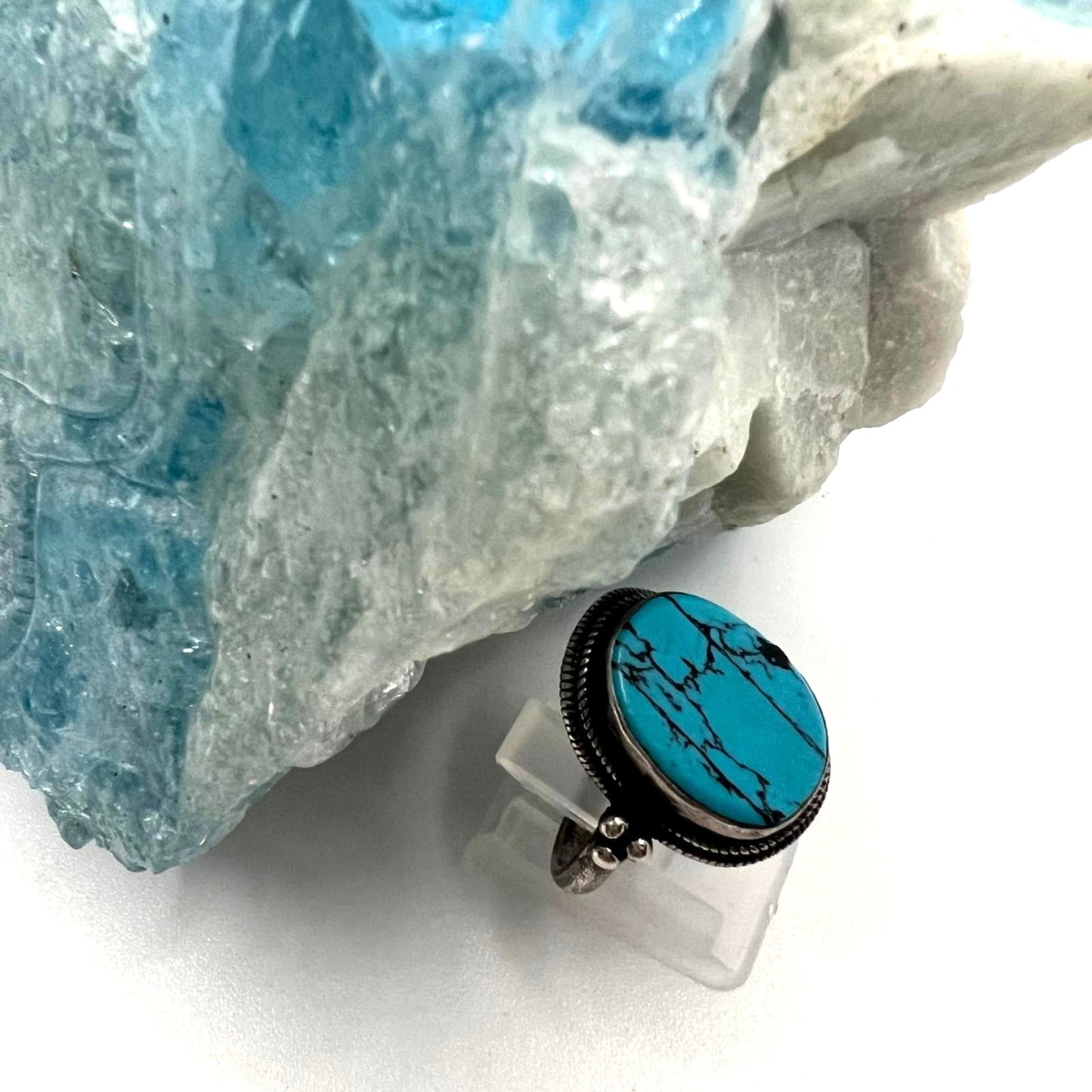 Vintage 925 Silber Ring mit Türkis – Handgefertigt & Einzigartig