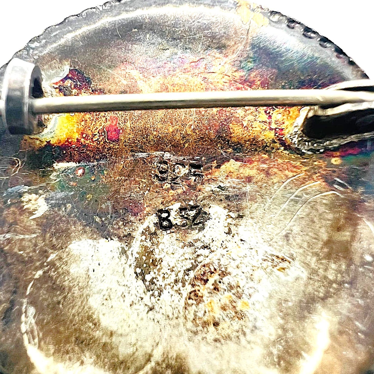 925er Silber Emaille Brosche