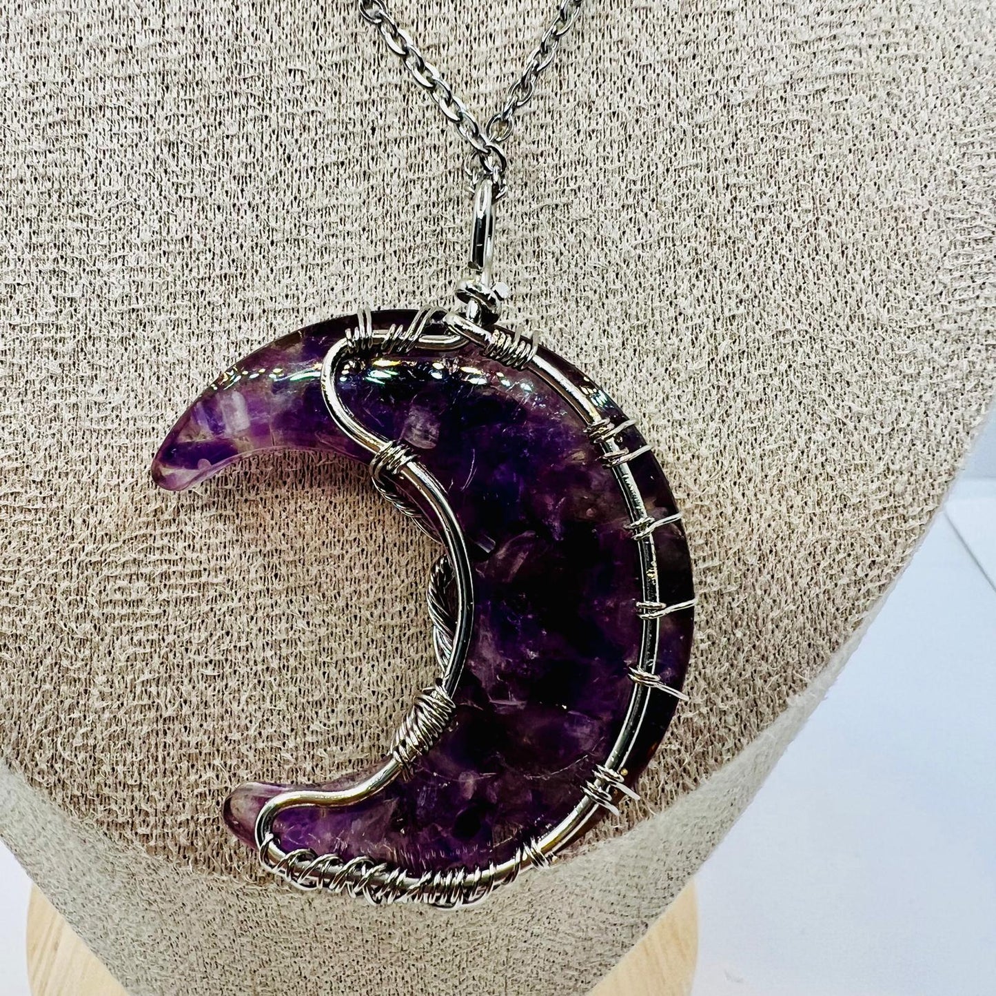 Amethyst Halbmond Anhänger