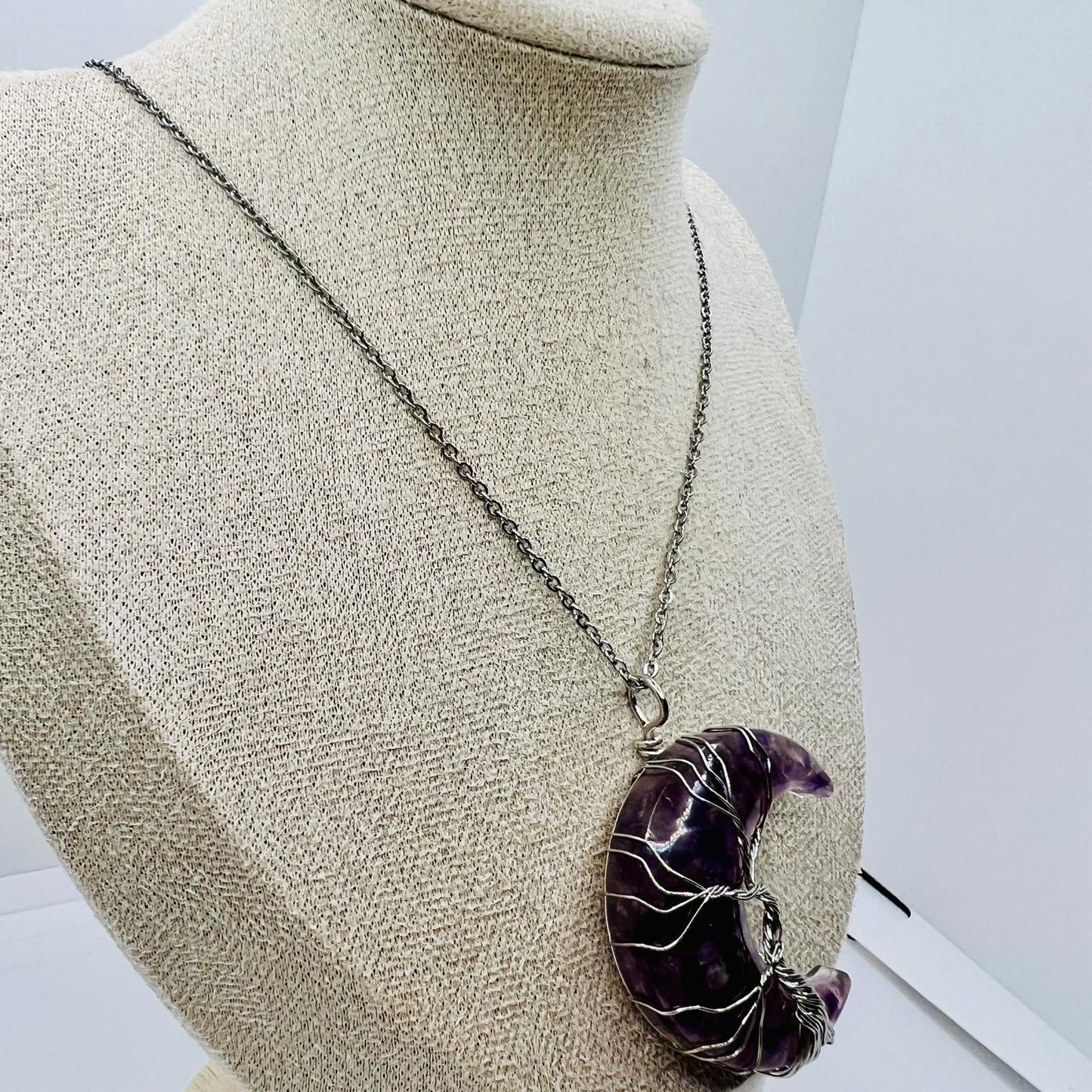 Amethyst Halbmond Anhänger