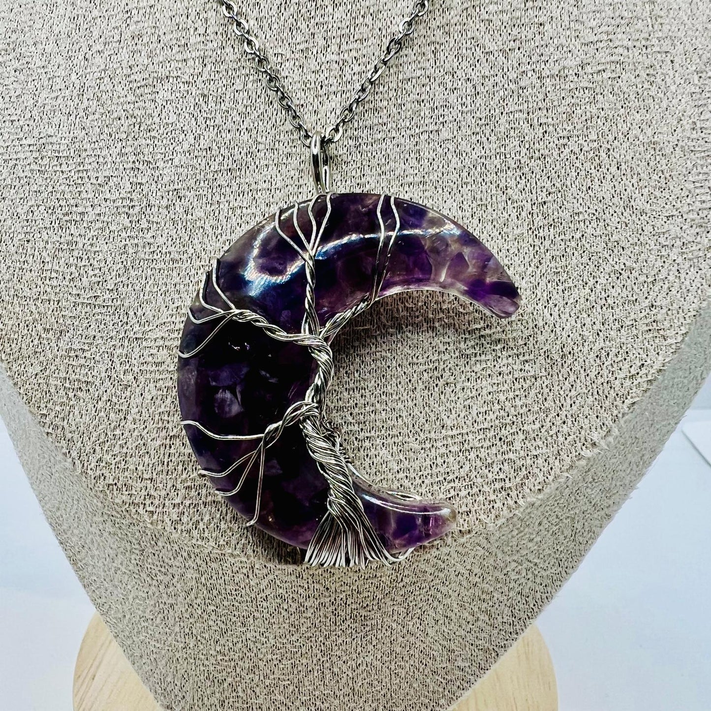 Amethyst Halbmond Anhänger