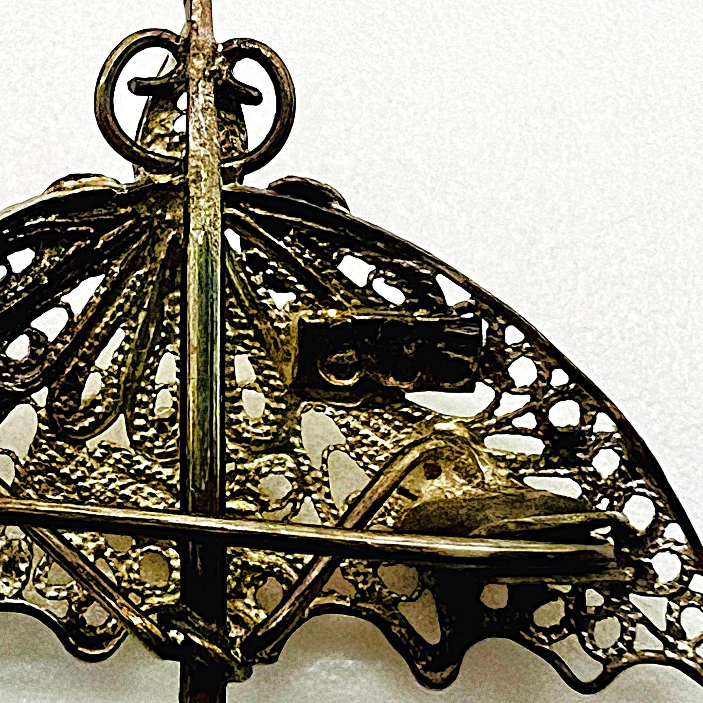 Edle Art-Déco-Regenschirm-Brosche
