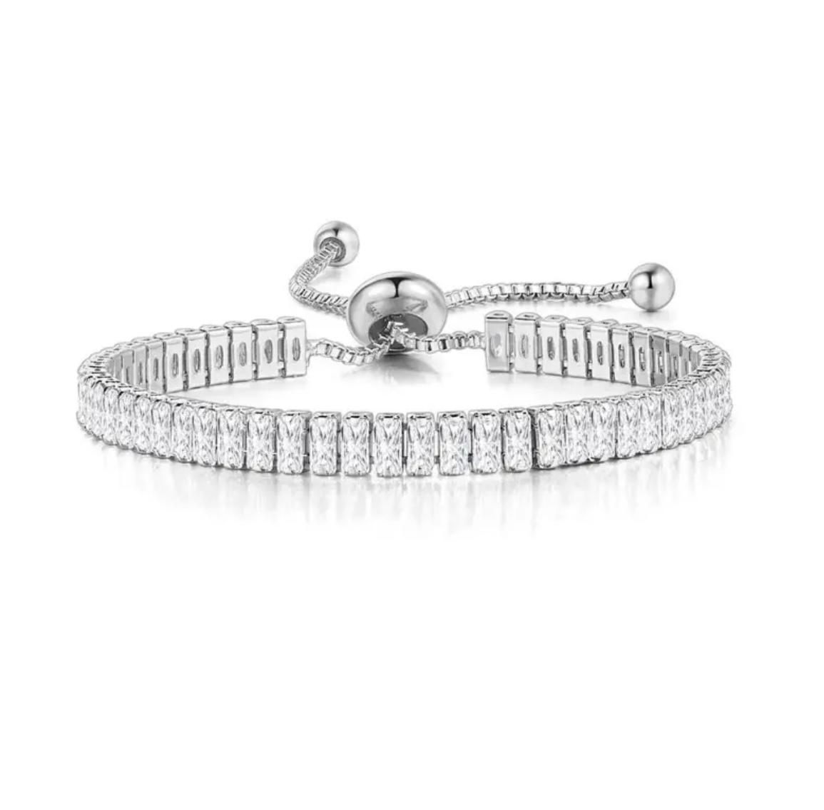 Baguette Tennis Armband mit Tunnelzug