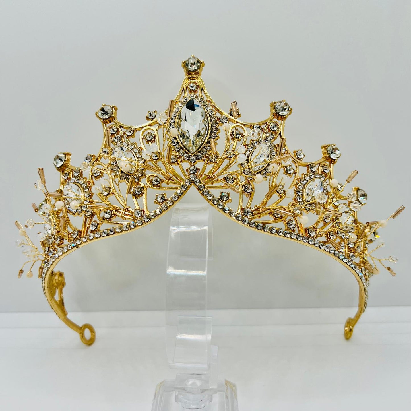 Barockstil Diadem Krone in Gold