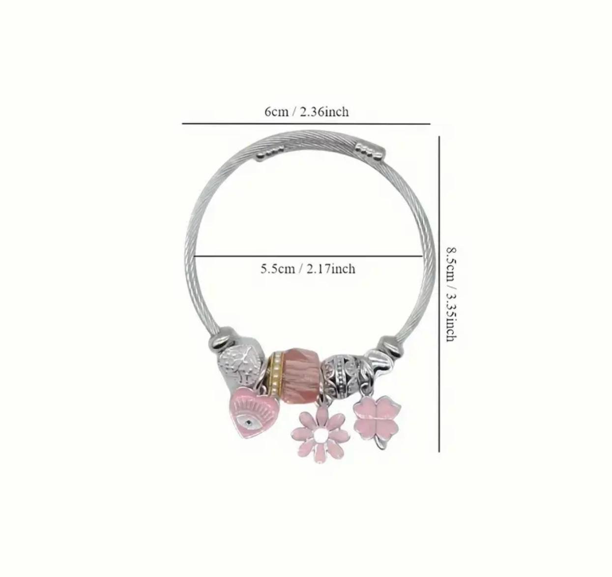 Armreif mit Charms Rosa
