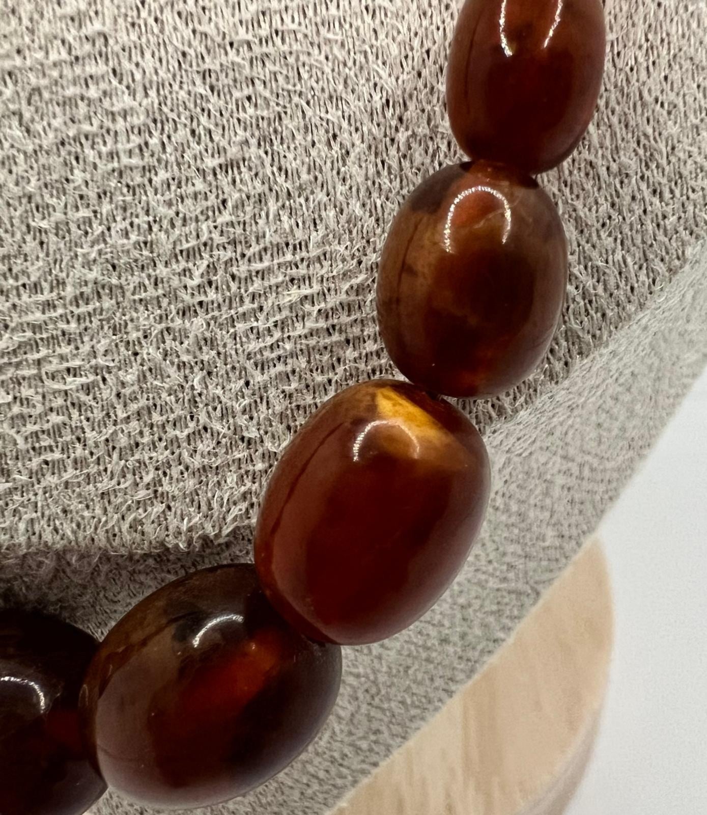 Antike Bernstein-Kette Cognac