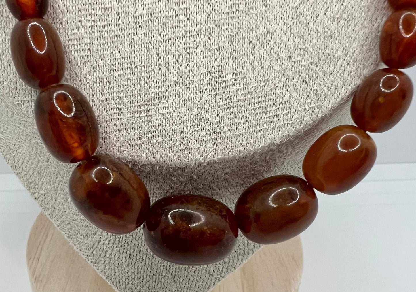 Antike Bernstein-Kette Cognac