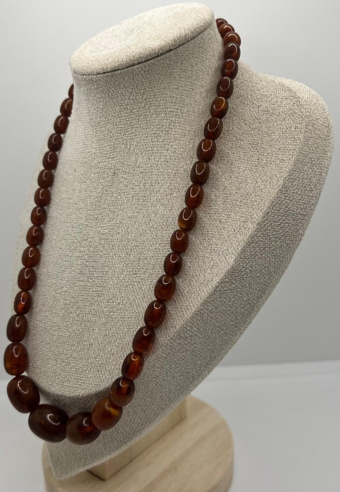 Antike Bernstein-Kette Cognac