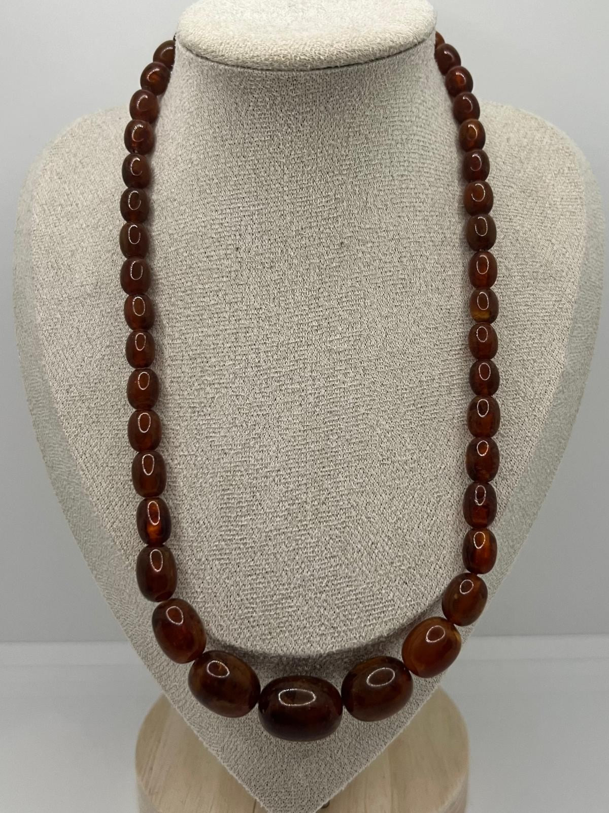 Antike Bernstein-Kette Cognac