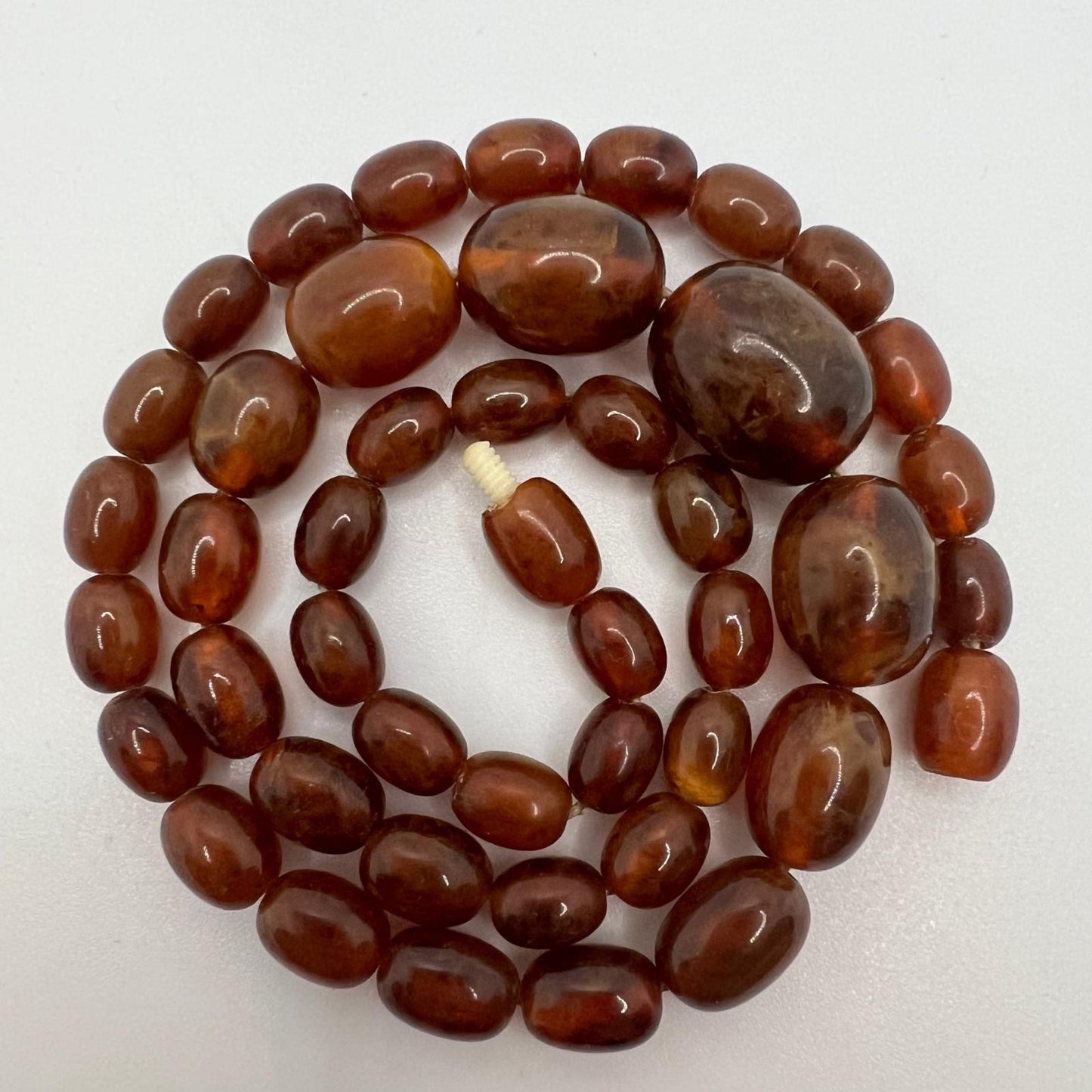 Antike Bernstein-Kette Cognac