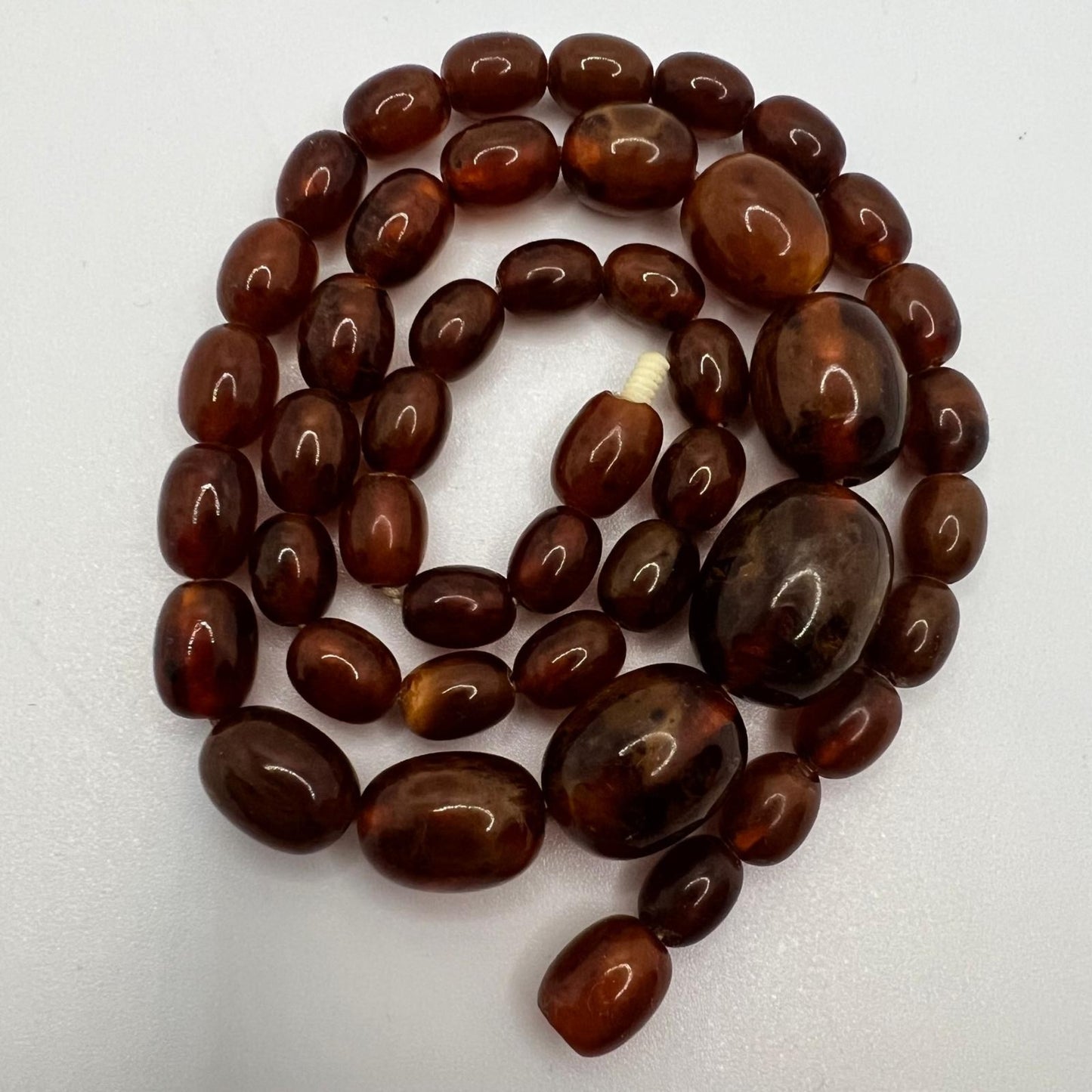 Antike Bernstein-Kette Cognac