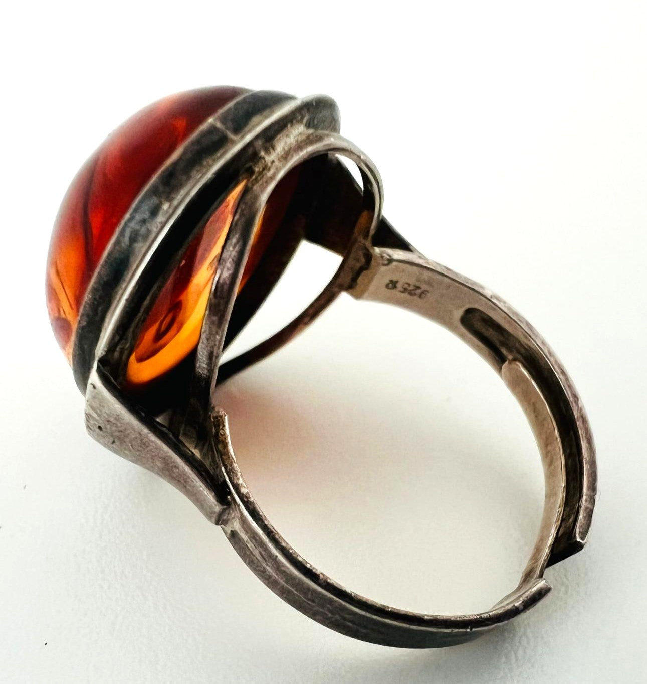 Silberring mit Cognac-Bernstein