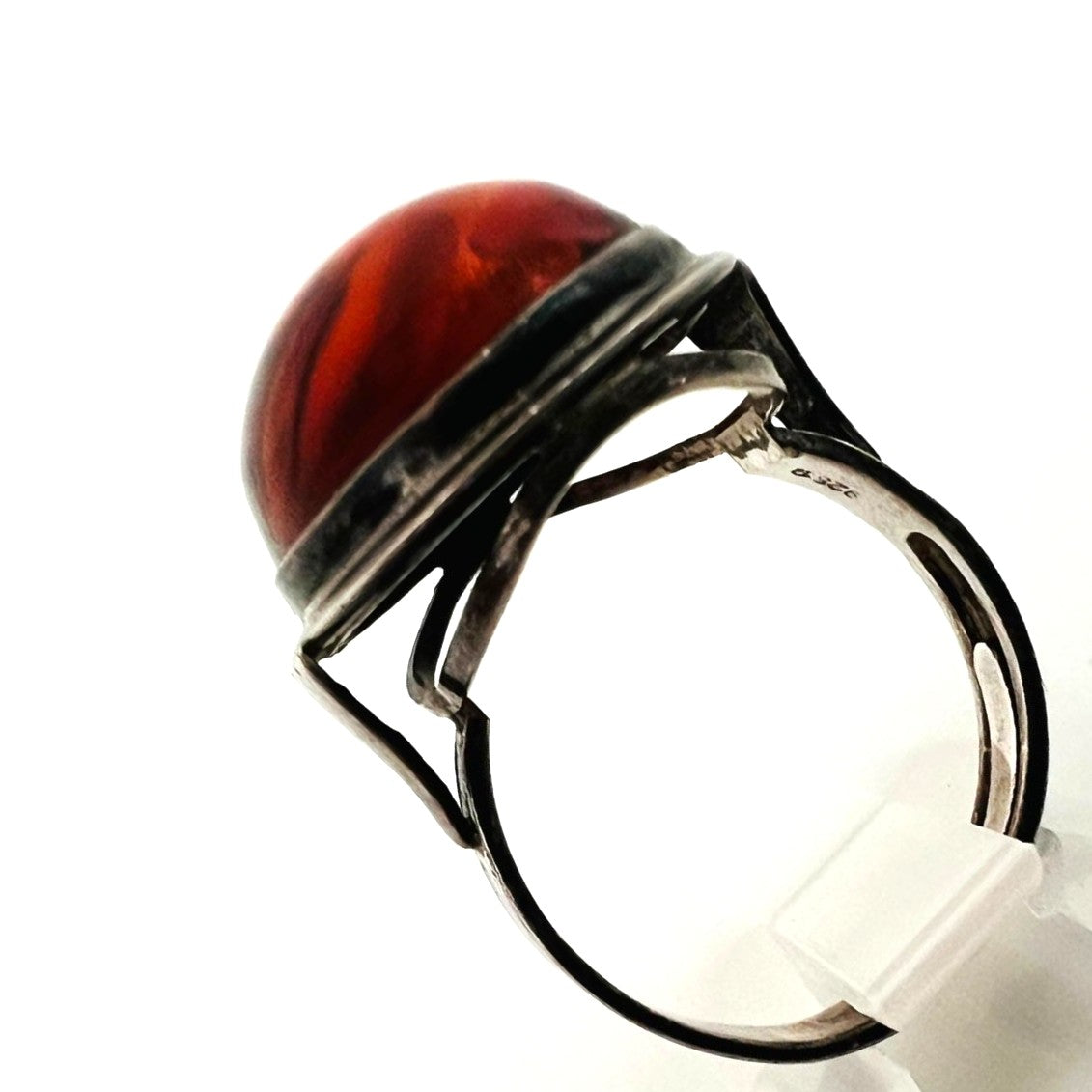 Silberring mit Cognac-Bernstein