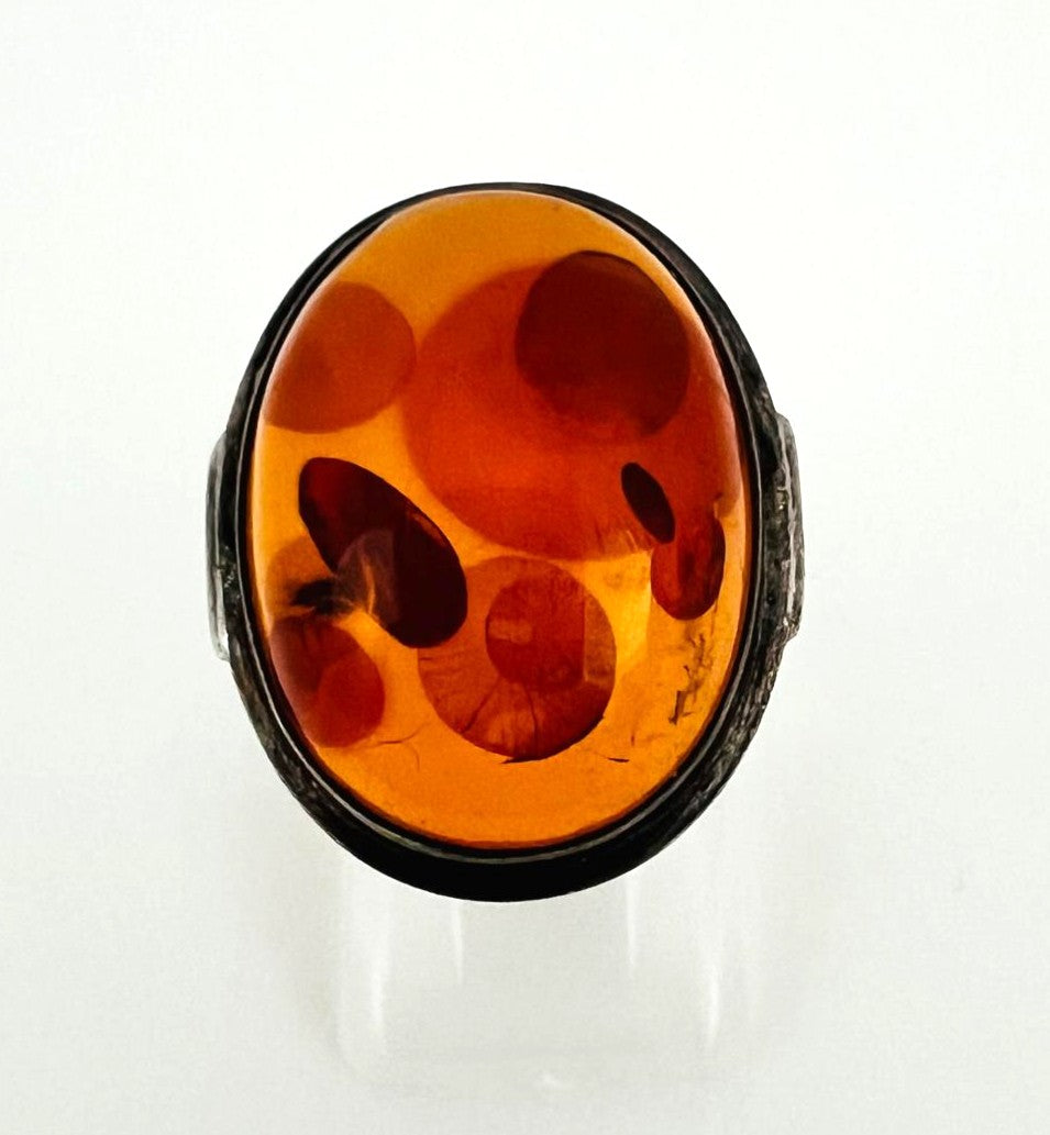Silberring mit Cognac-Bernstein
