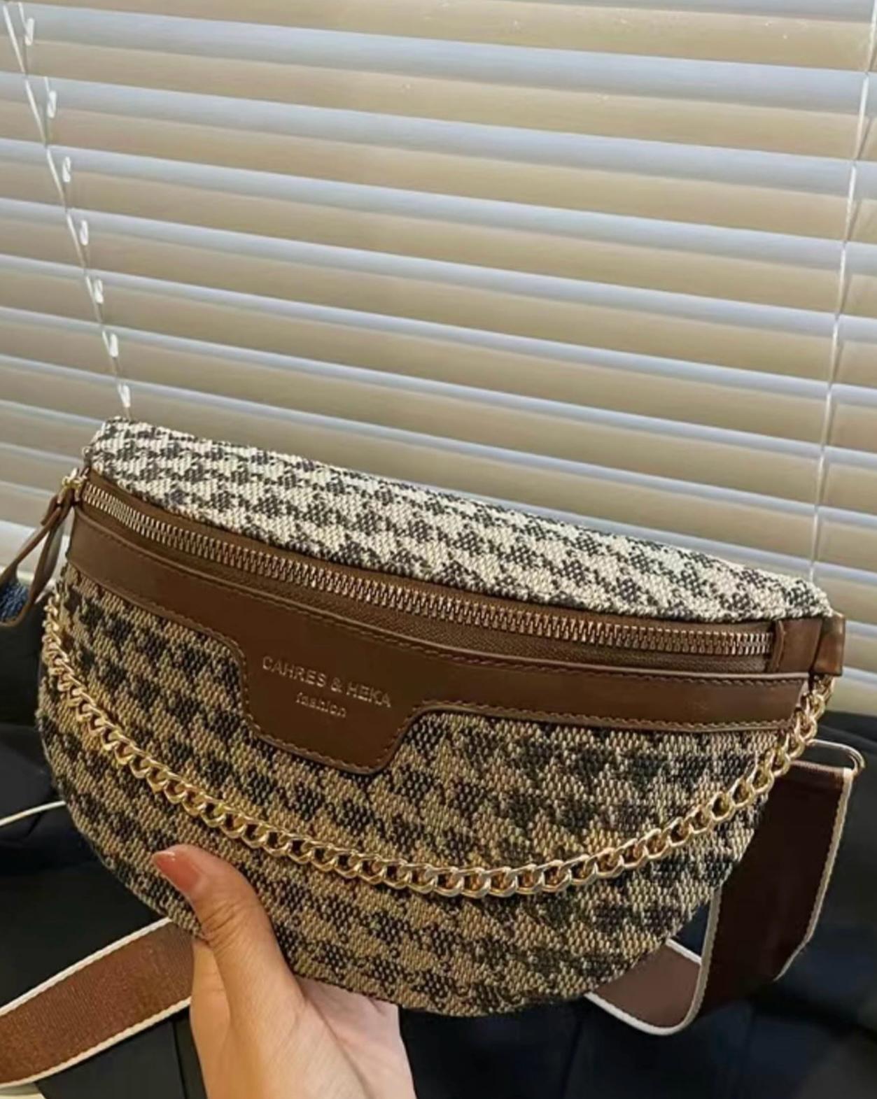 Crossbody Bag mit Hahnentritt
