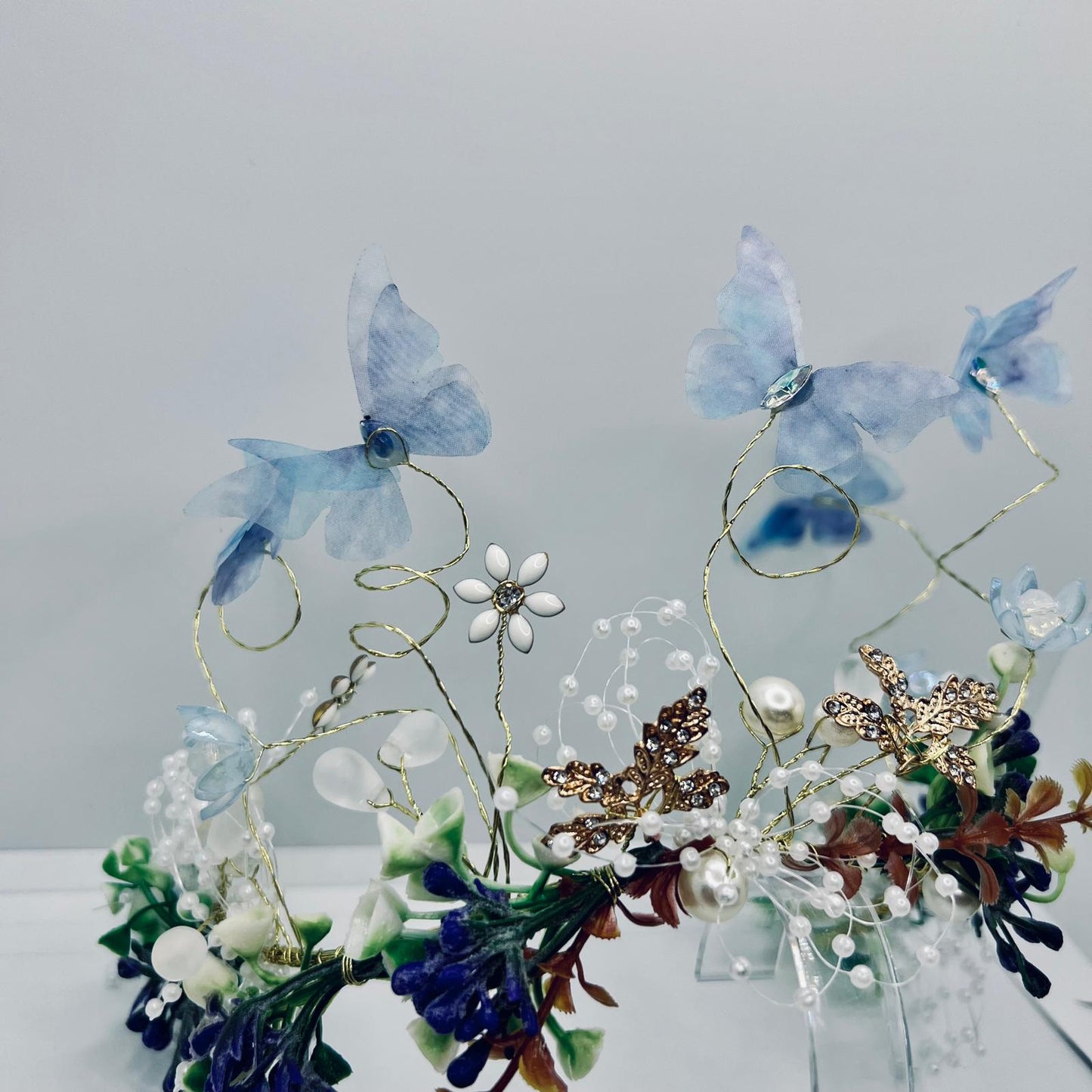 Elfen Blumen Tiara mit Schmetterlingen