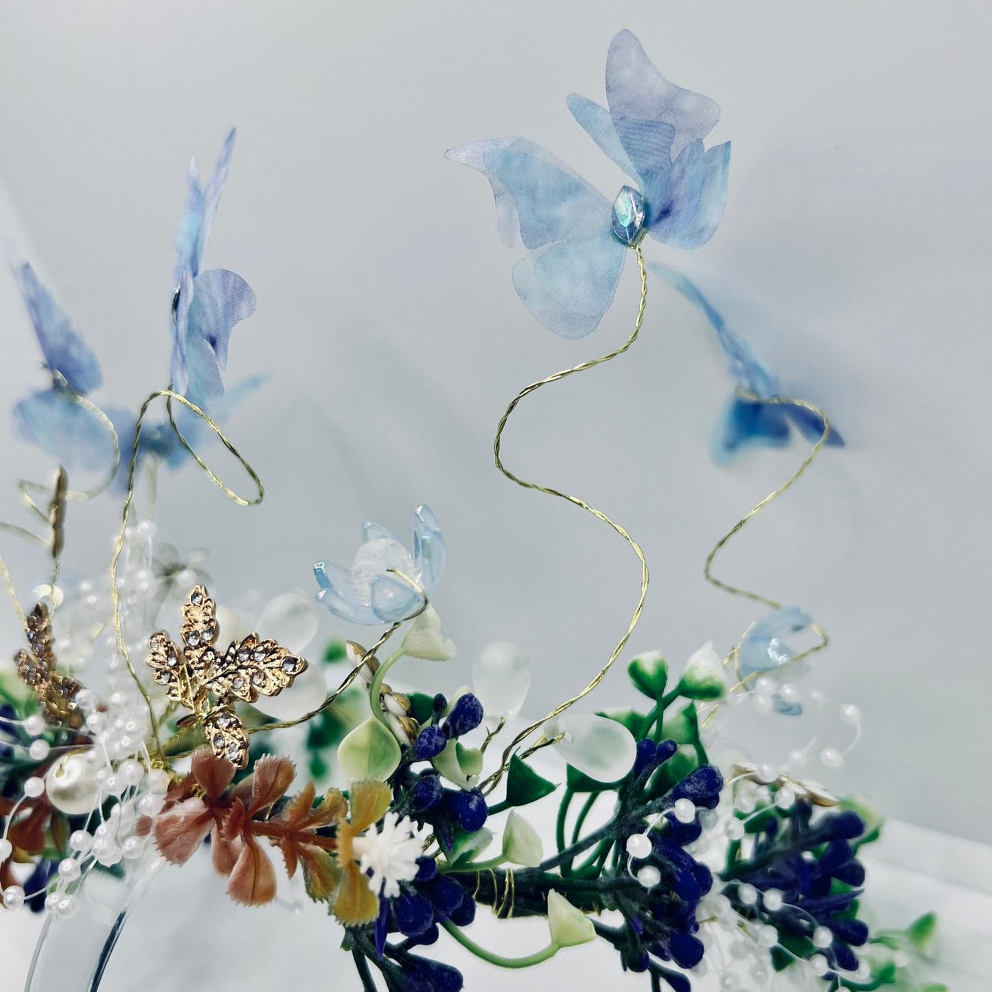 Elfen Blumen Tiara mit Schmetterlingen