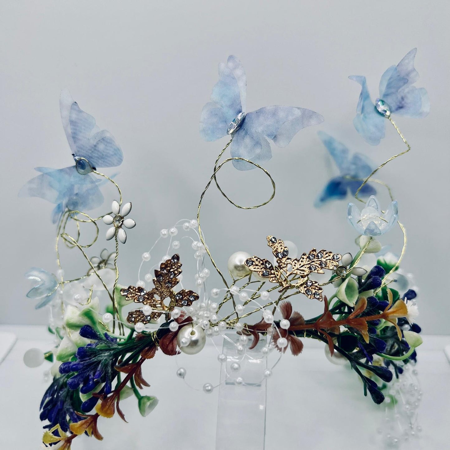 Elfen Blumen Tiara mit Schmetterlinge