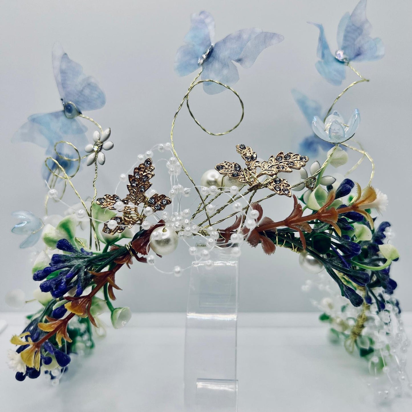 Elfen Blumen Tiara mit Schmetterlingen