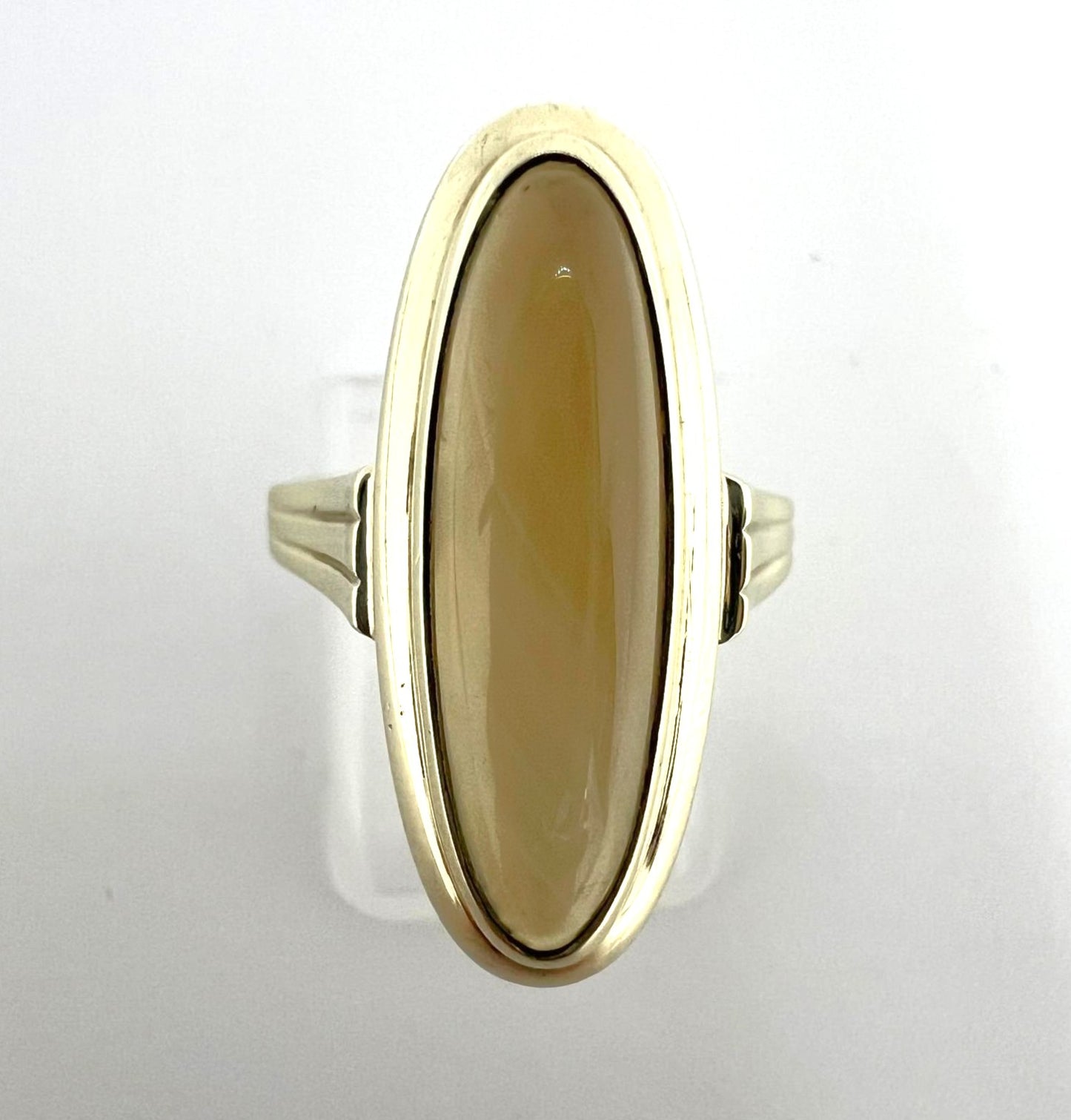 Goldring mit goldenem Prehnit Edelstein