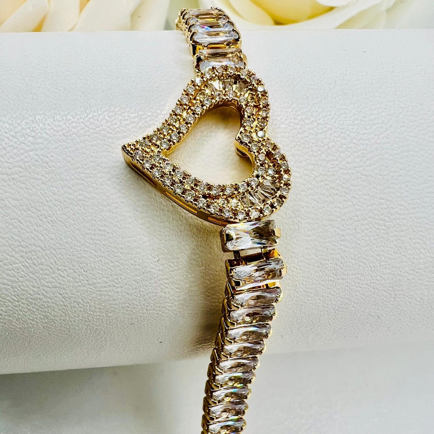 Herz Armband Zirkonia Edelstahl