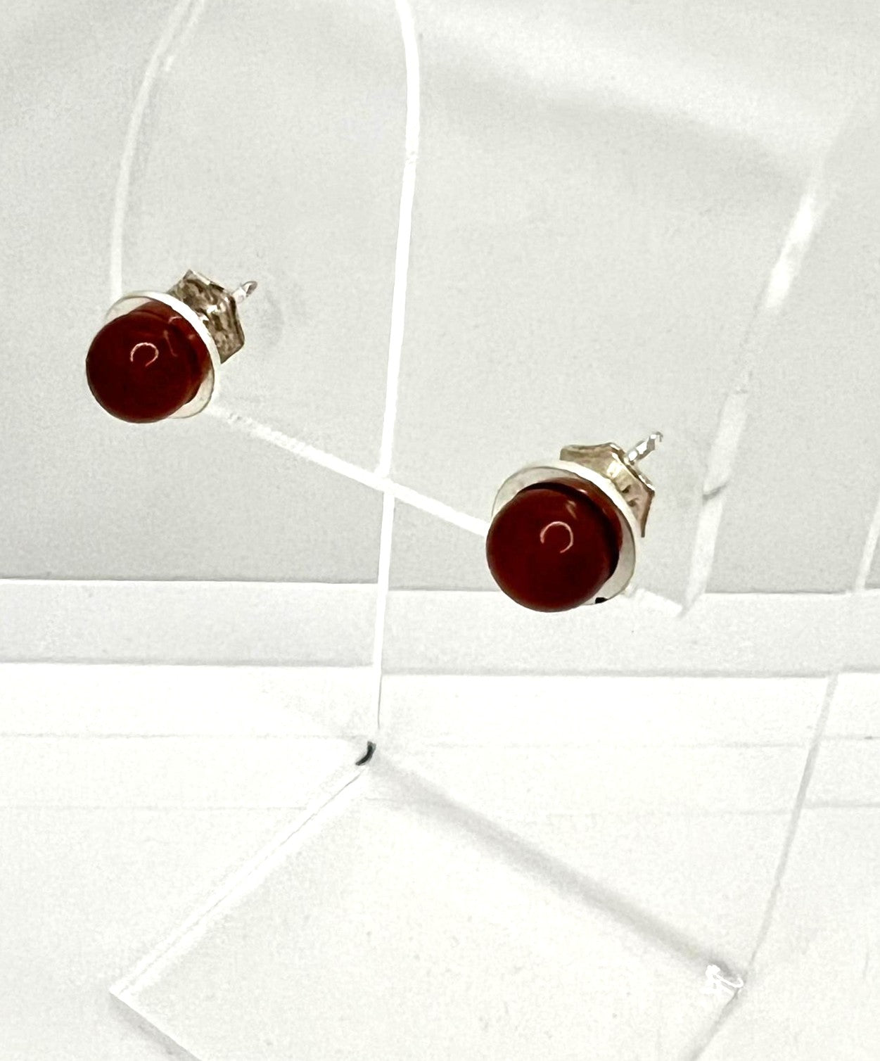 Karneol Ohrstecker aus 925 Silber