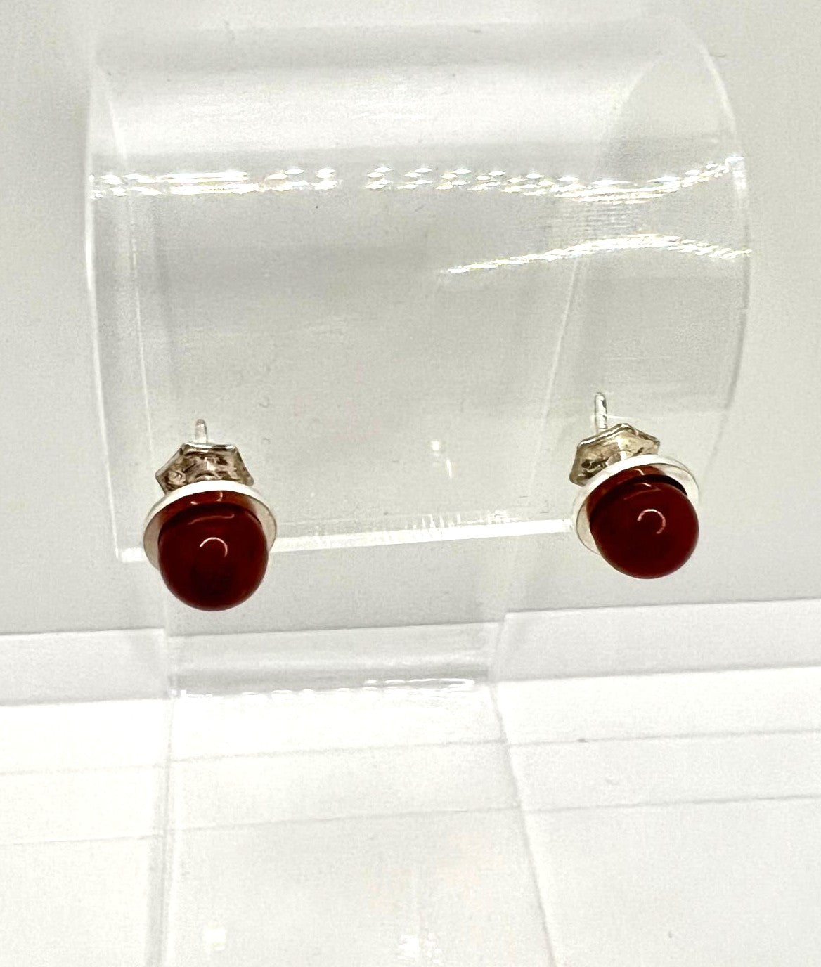 Karneol Ohrstecker aus 925 Silber