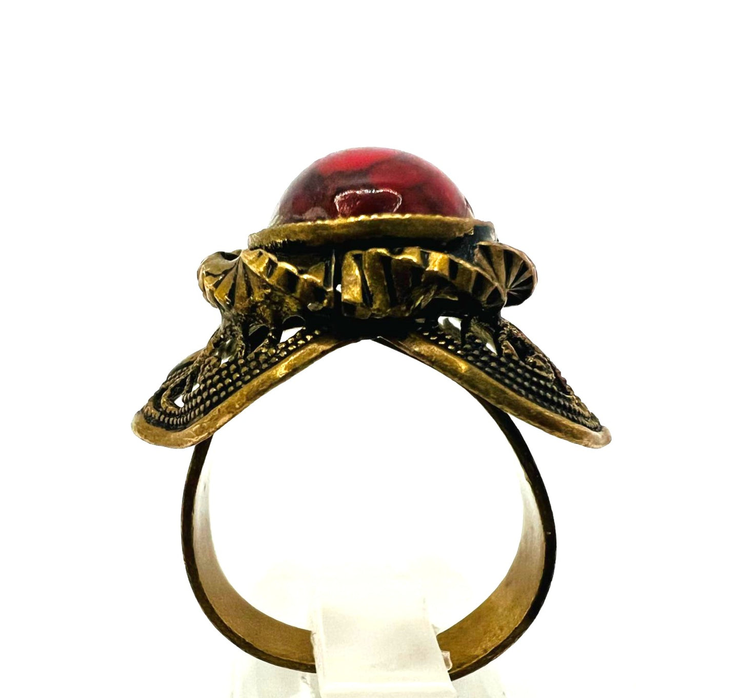 Korallen-Ring aus Messing
