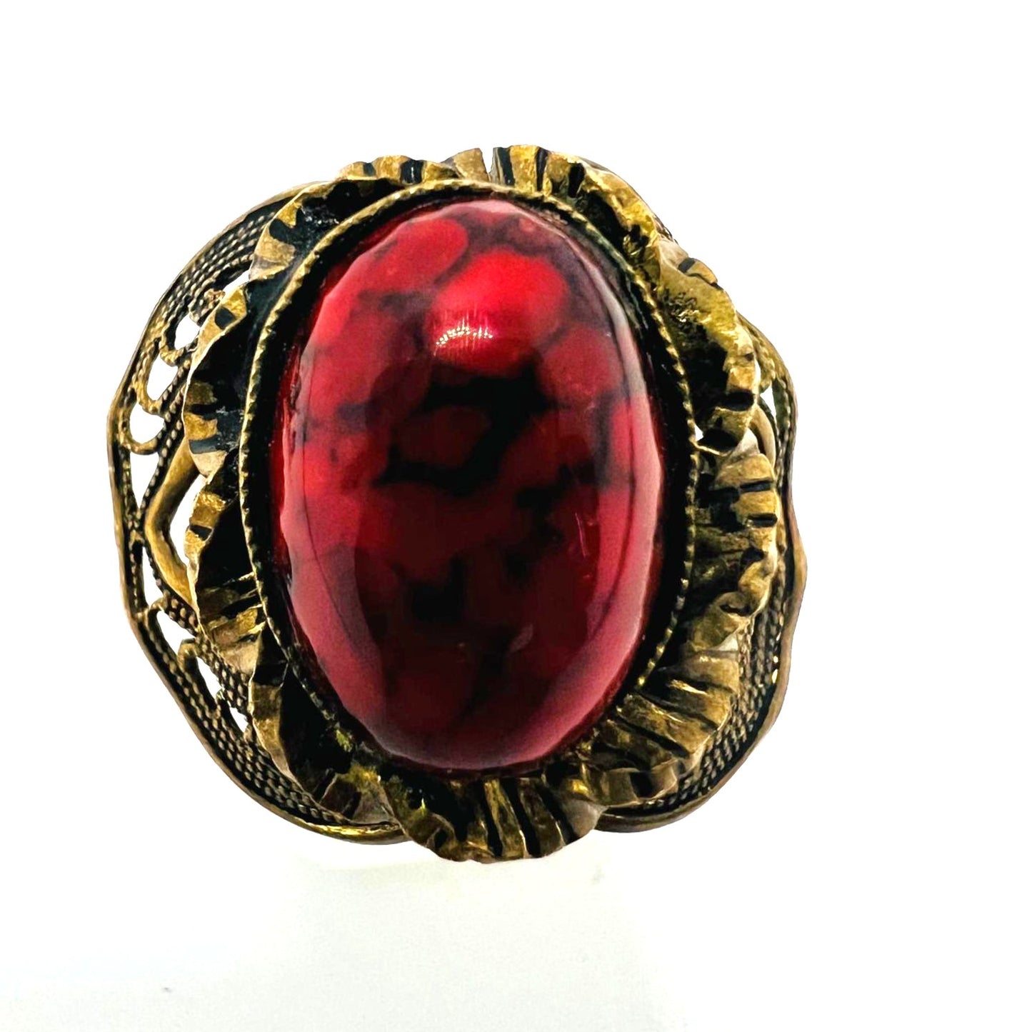 Korallen-Ring aus Messing