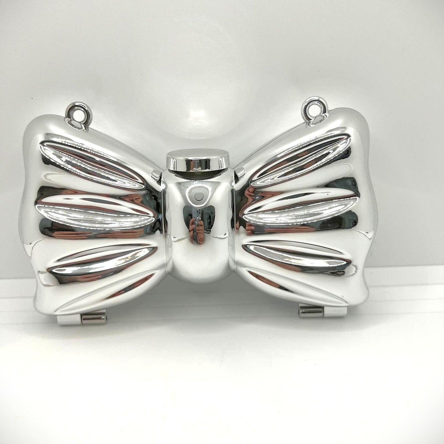 Mini Clutch Schleife Silber