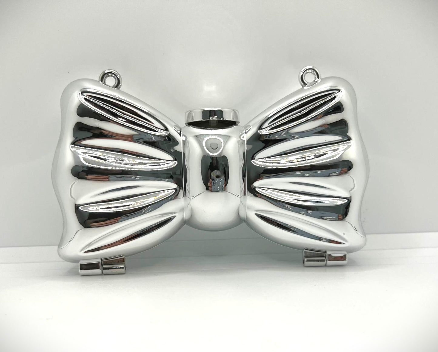 Mini Clutch Schleife Silber