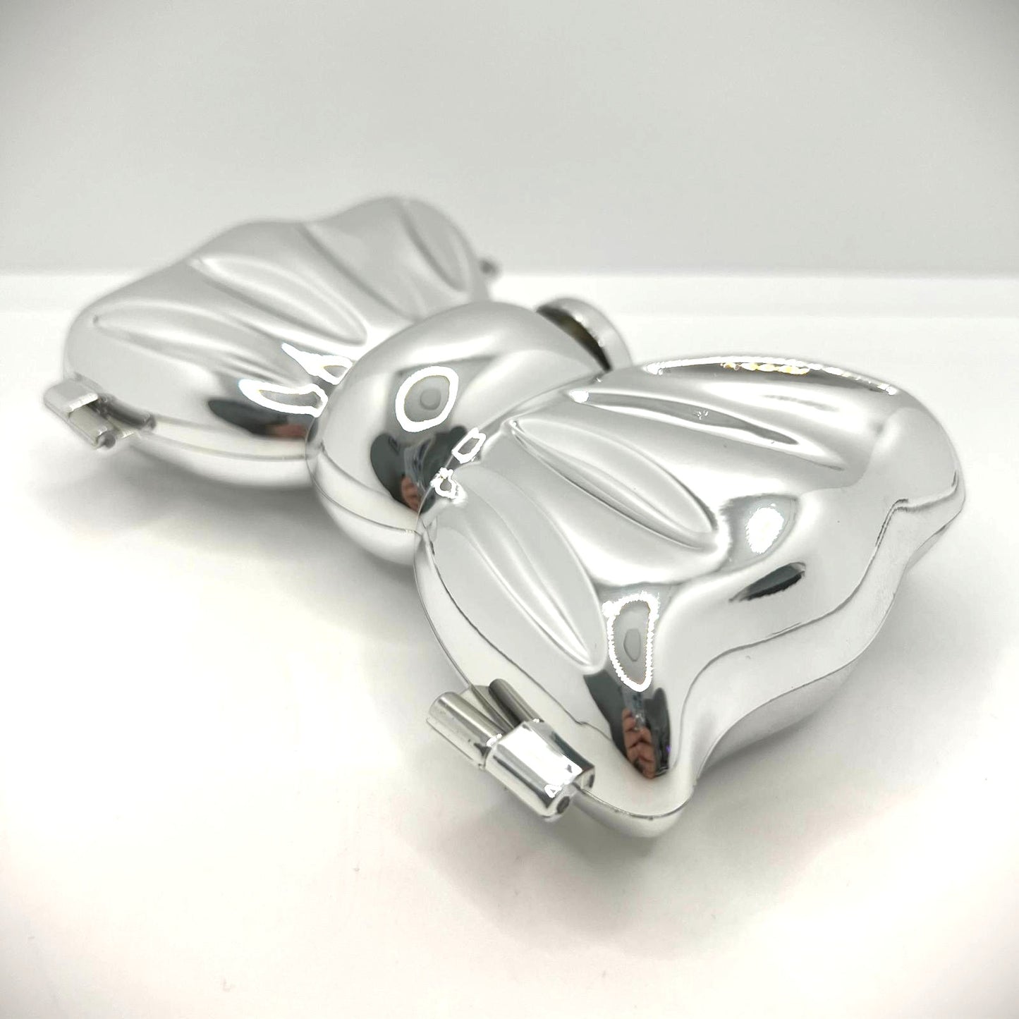 Mini Clutch Schleife Silber