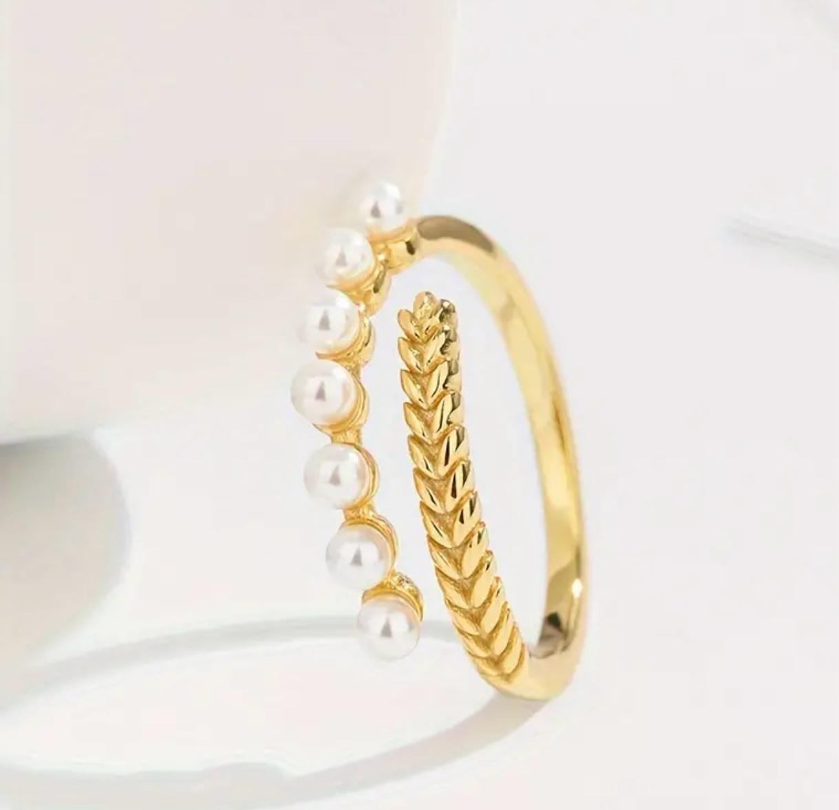 Perlen Ring 925 Silber