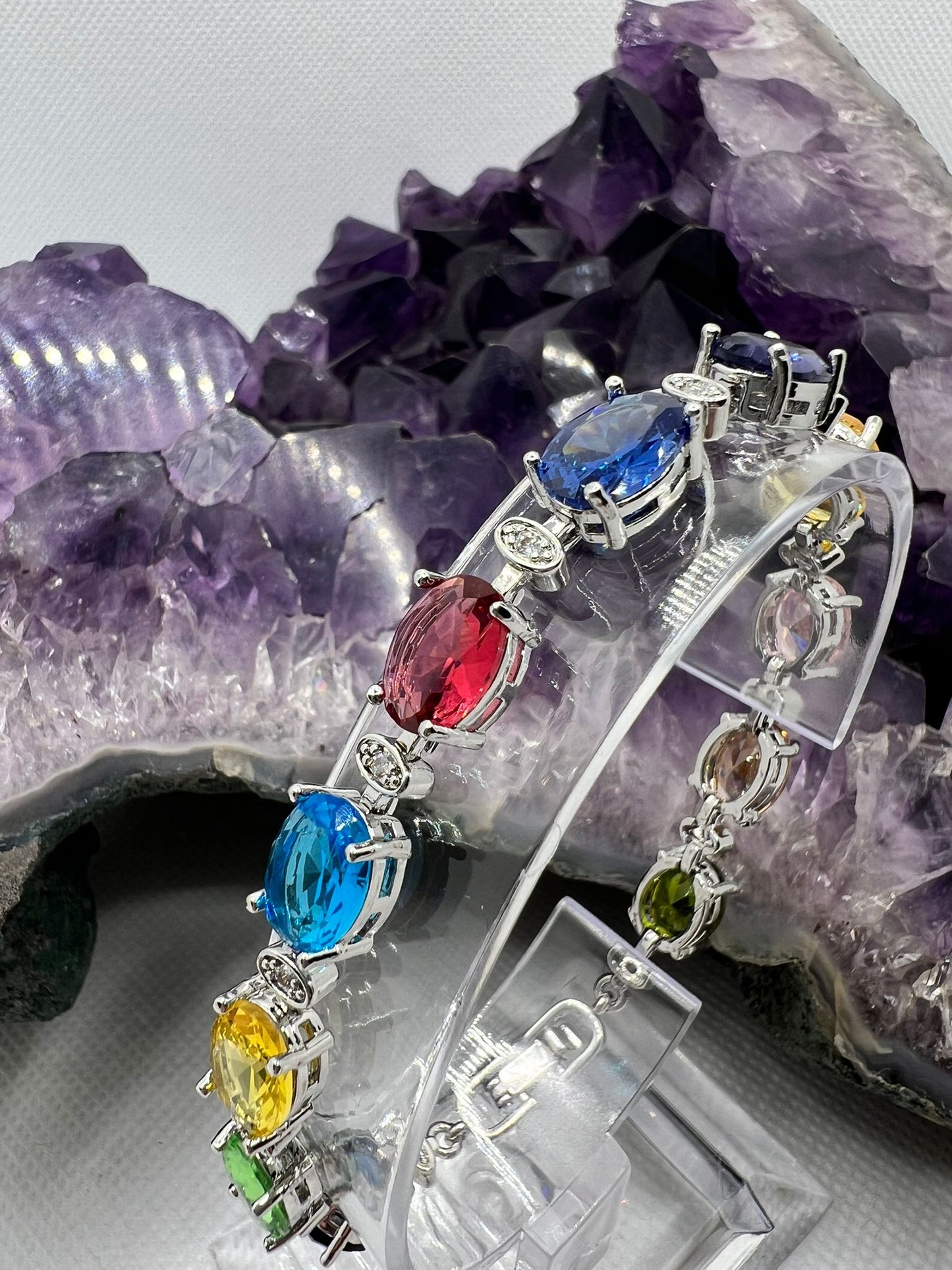 Rainbow Armband Silber