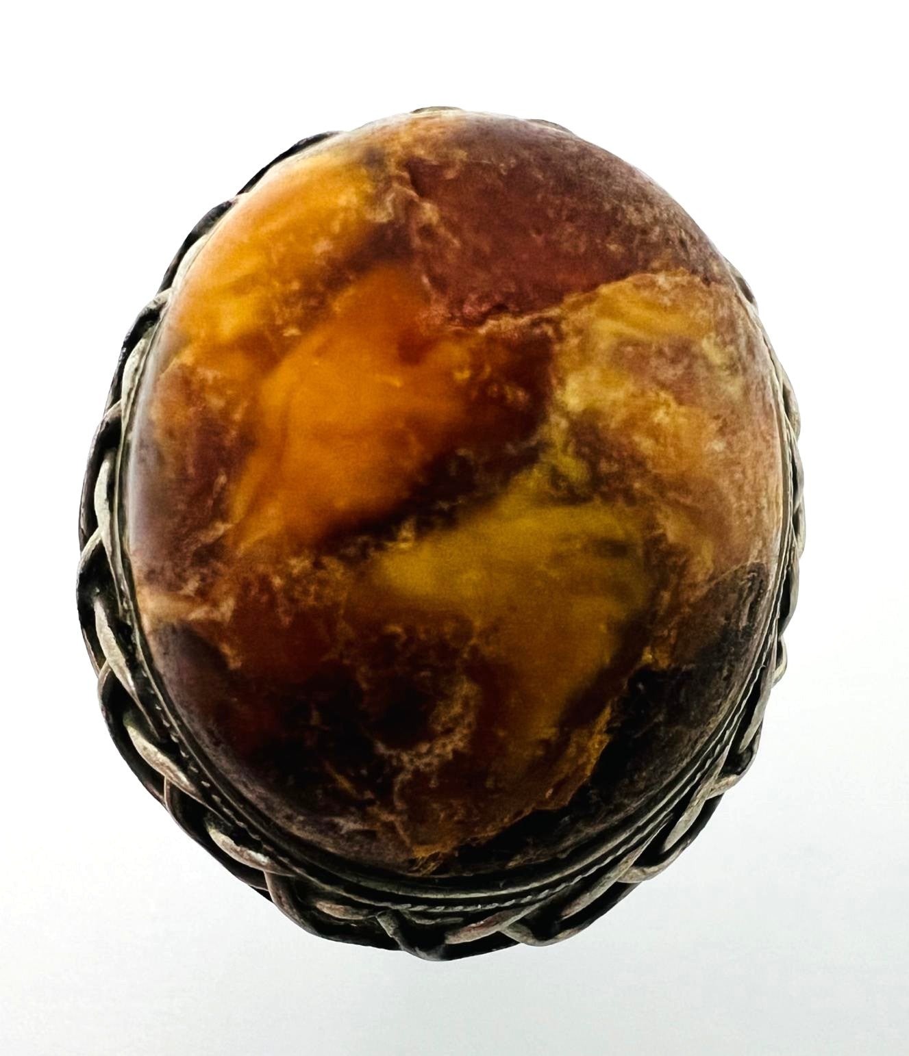 Silberring mit Naturbernstein Butterscotch
