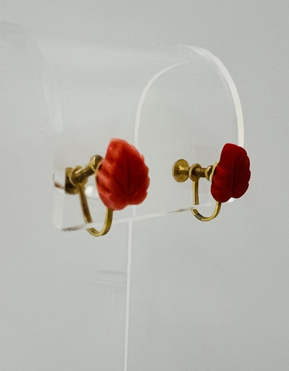 Vintage Art Deco Coral Earrings