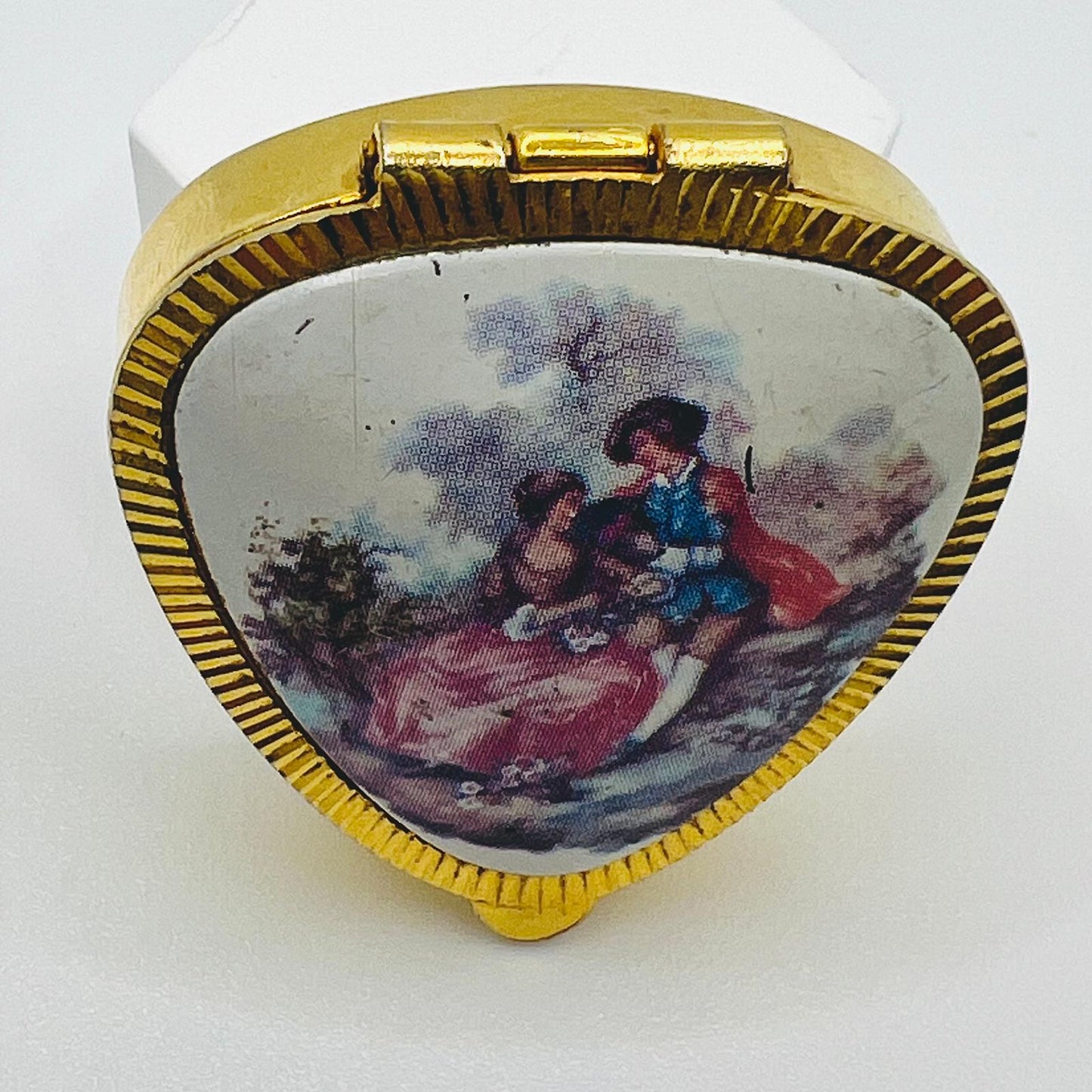 Vintage Porzellan Pillendose mit Rokoko Motiv