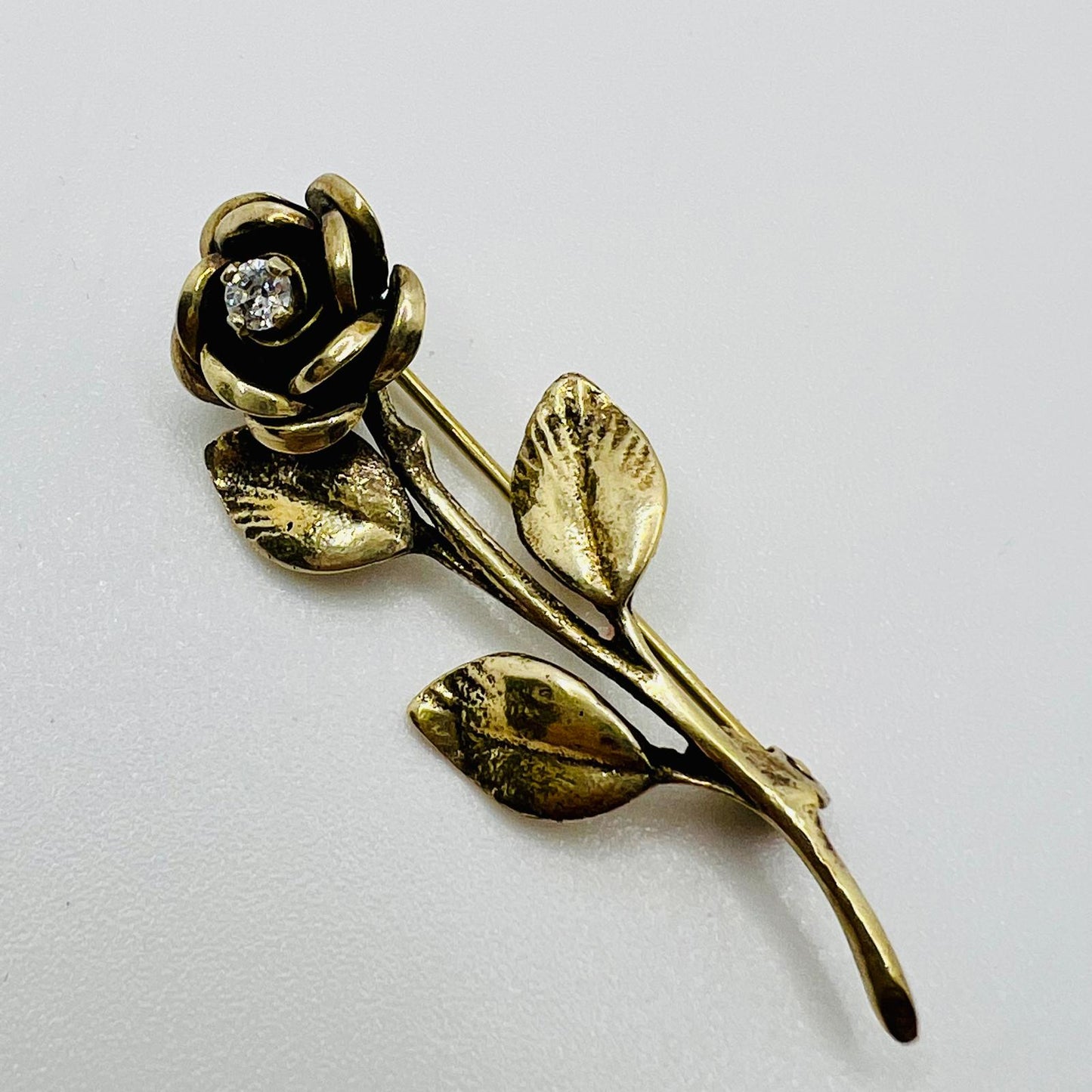 Vintage Brosche Rose 925 Silber vergoldet