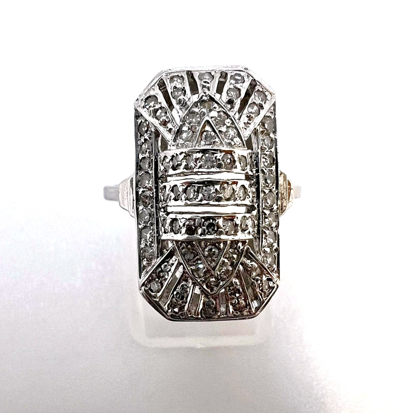 Art Déco Weißgold Ring