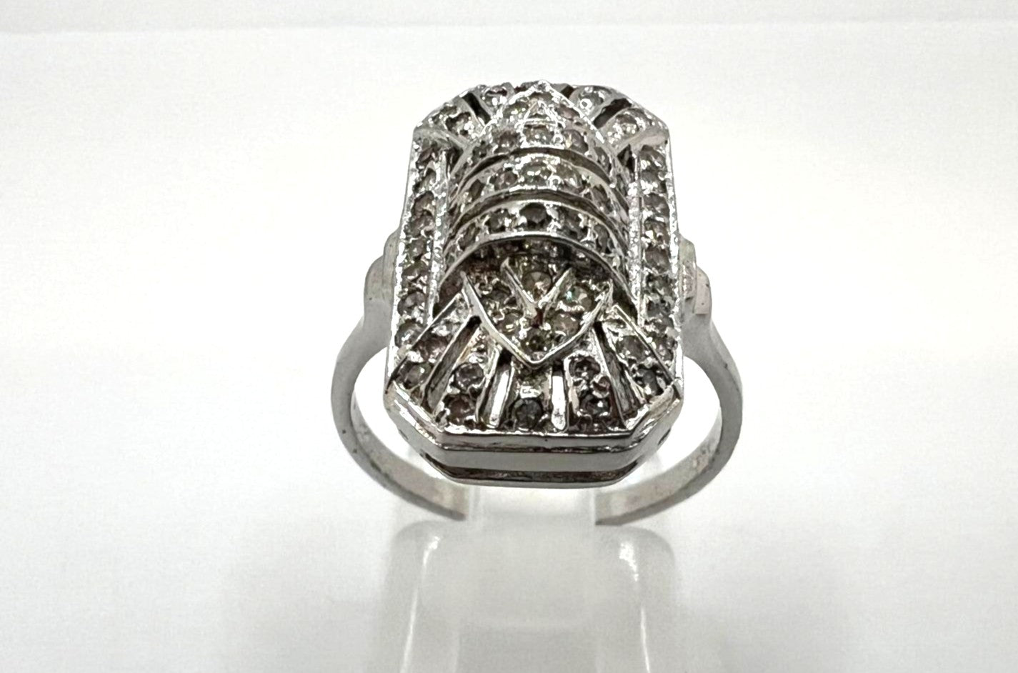 Art Déco Weißgold Ring