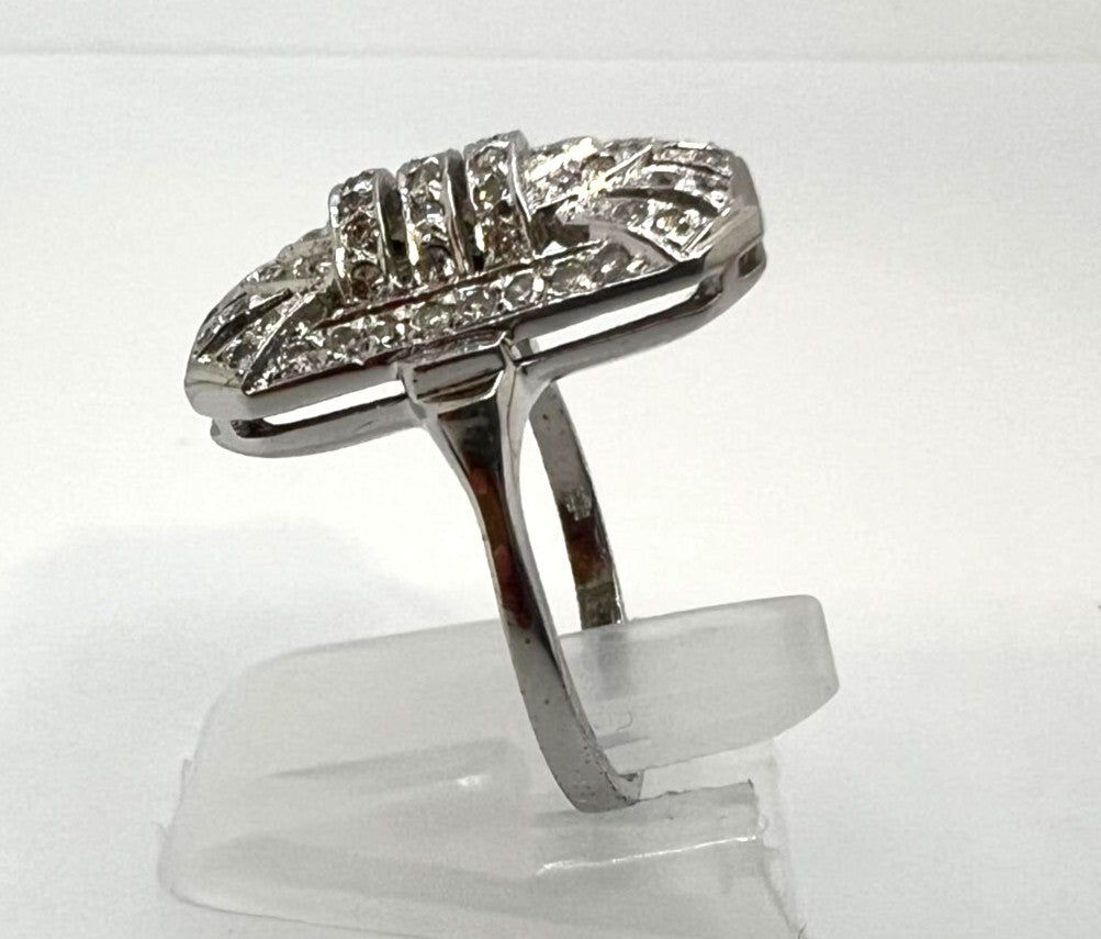 Art Déco Weißgold Ring
