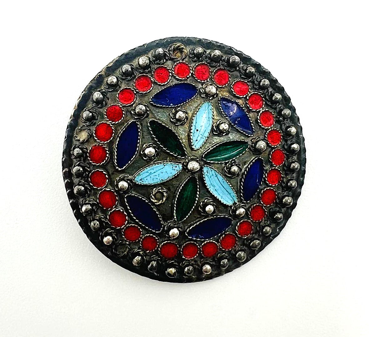 925er Silber Emaille Brosche 