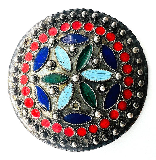 925er Silber Emaille Brosche 