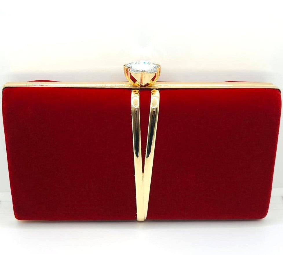 Abend Clutch aus rotem Samt 