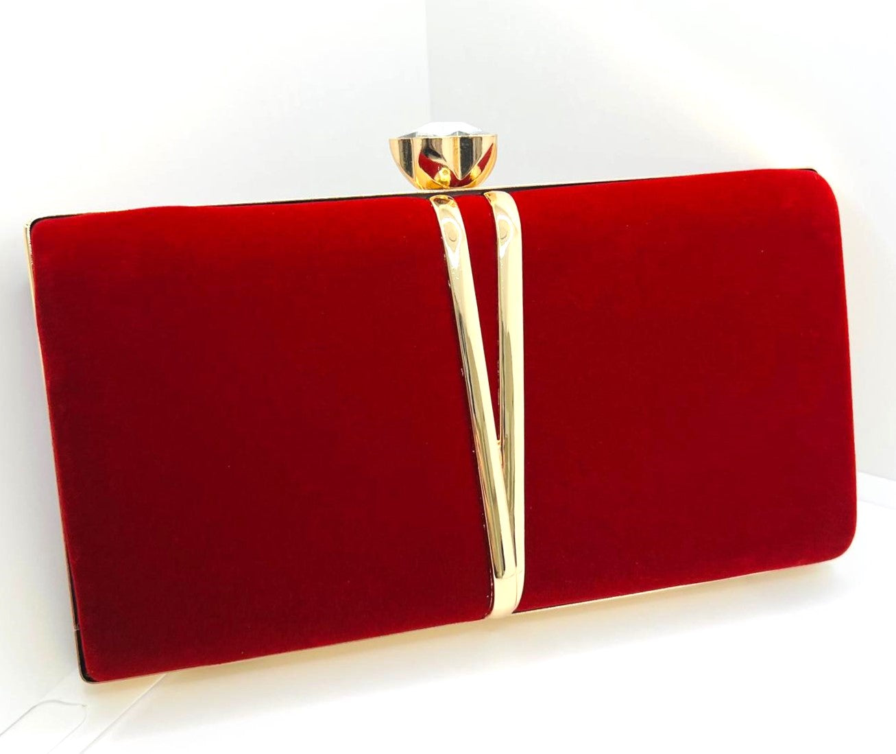 Abend Clutch aus rotem Samt 